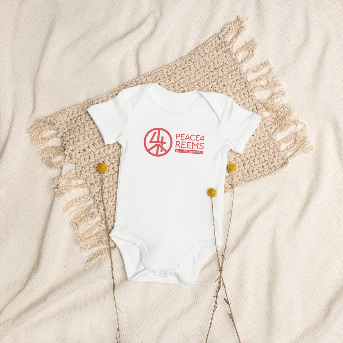 Crimson Whispers- Organic Cotton Baby Bodysuit